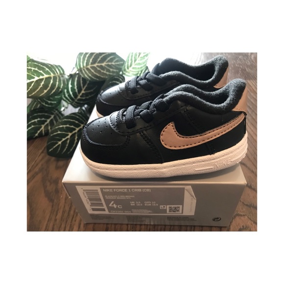 NIKE BLACK AIR FORCE 1 CRIB BABY GYM SHOES SIZE … - Picture 5 of 8